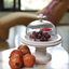 Large Beaded Cake Platter with Pedestal and Dome