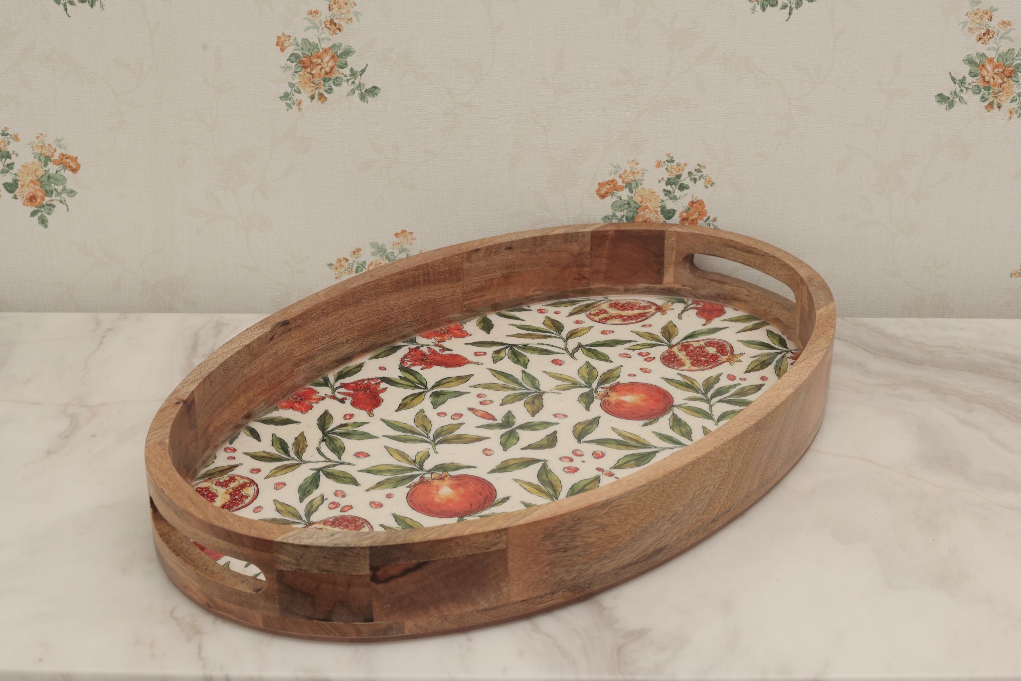 Anaar Ki Chhaon Oval Serving Tray Secondary image