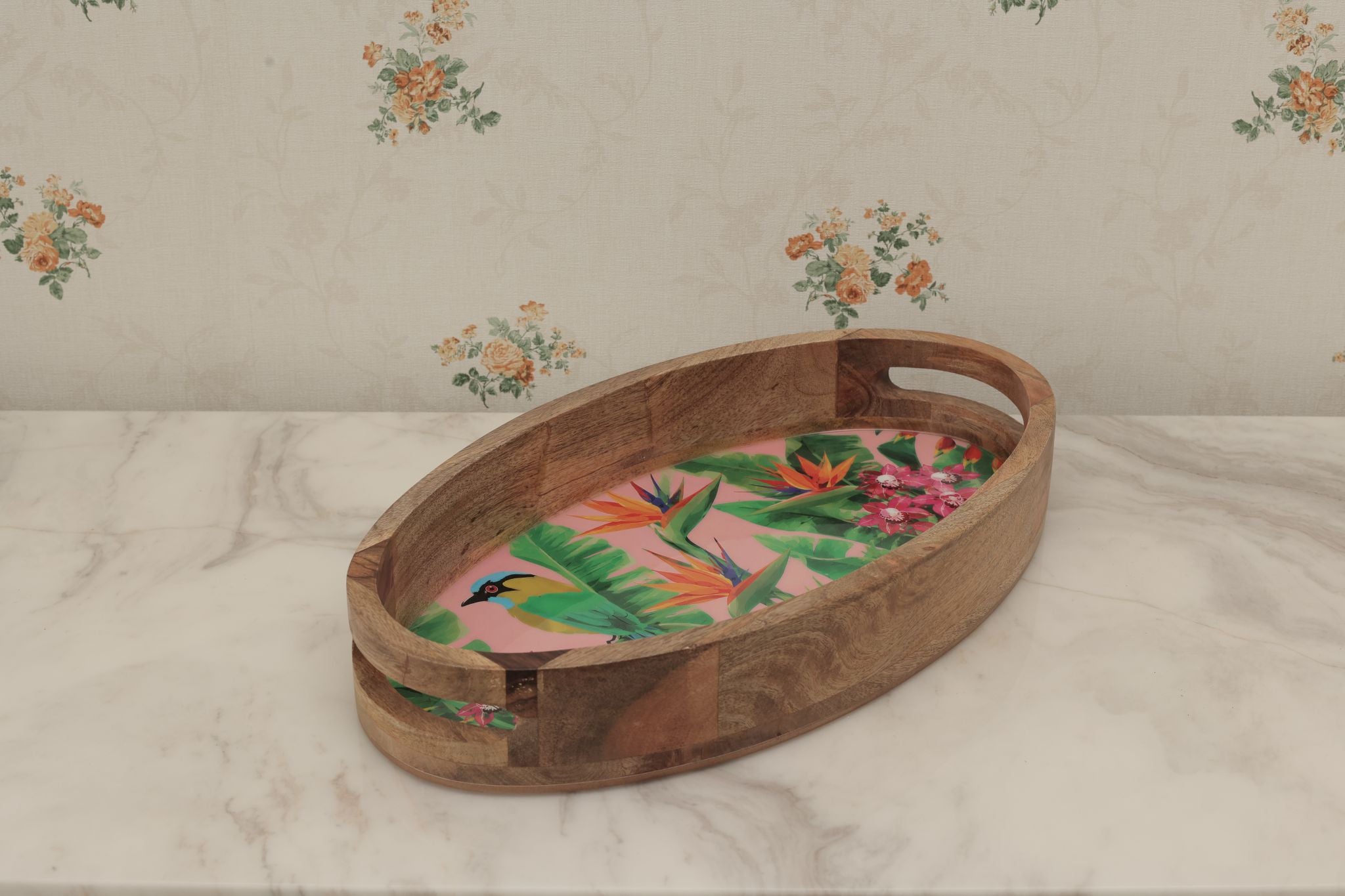 Island Blush Oval Serving Tray Secondary image