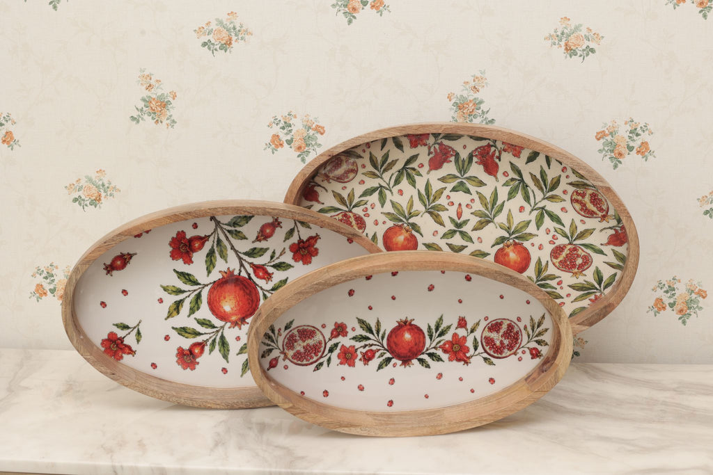 Anaar Ki Chhaon Oval Serving Tray