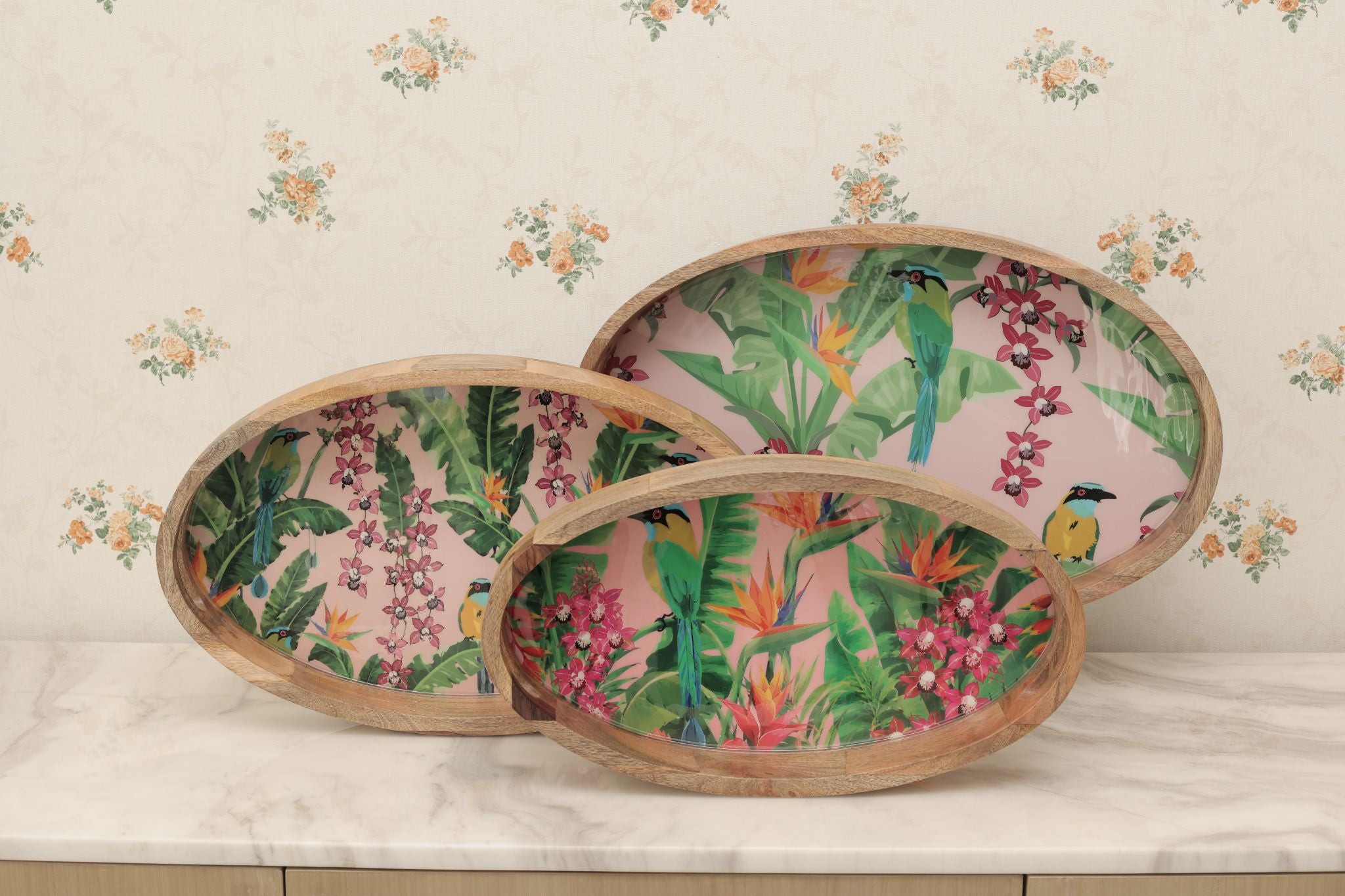 Island Blush Oval Serving Tray Main image