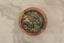 Fern & Feather Wooden Bowl with Brass Tongs, top view
