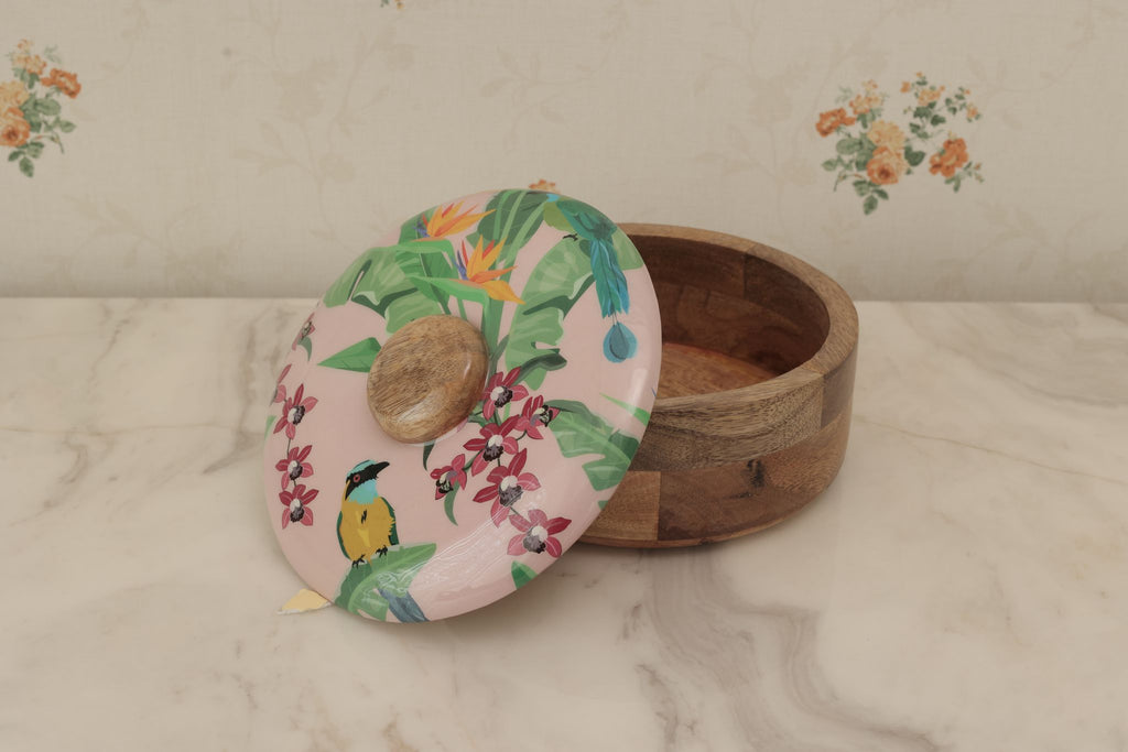 Wood Round Box with Lid