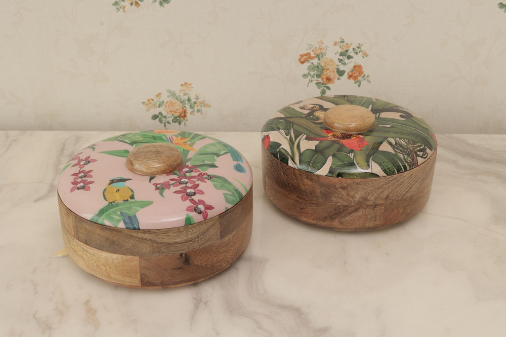 Wood Round Box with Lid