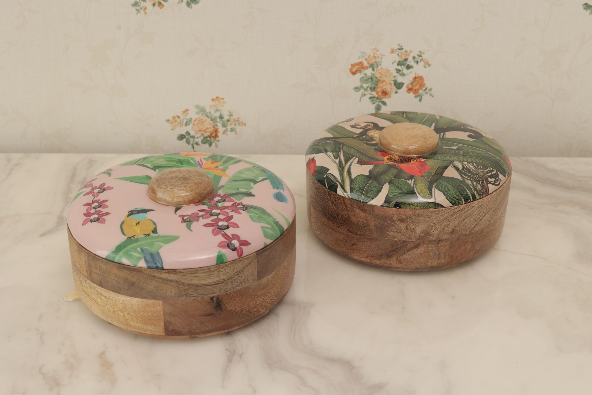 Wood Round Box with Lid