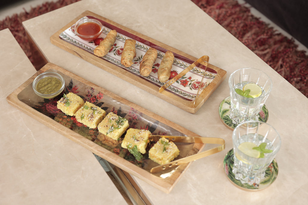 Rectangle Serving Platter with Tongs