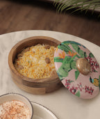 Island Blush Round Wooden Box with Lid