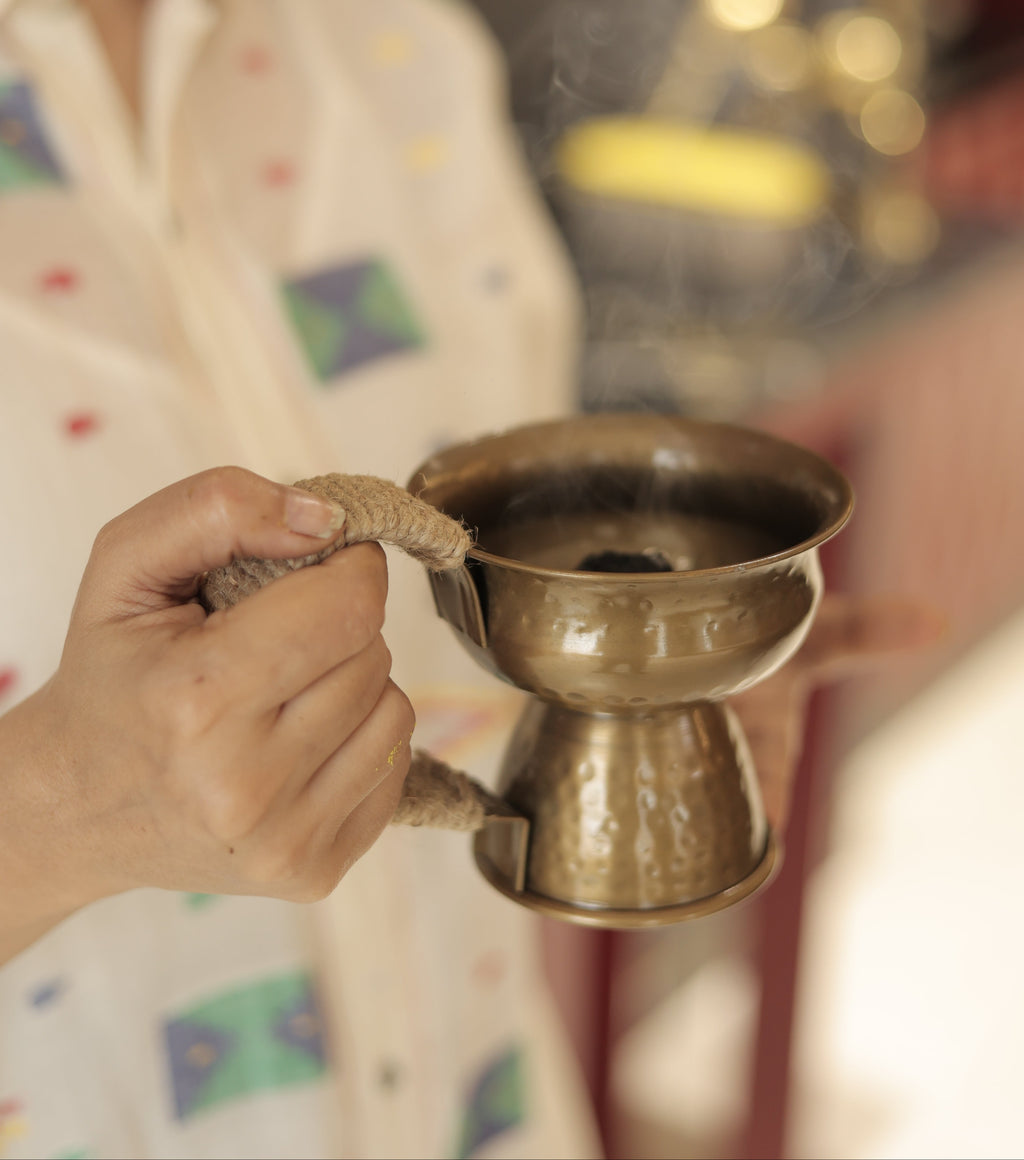 Ganga Brass Dhuna Burner Gift Set