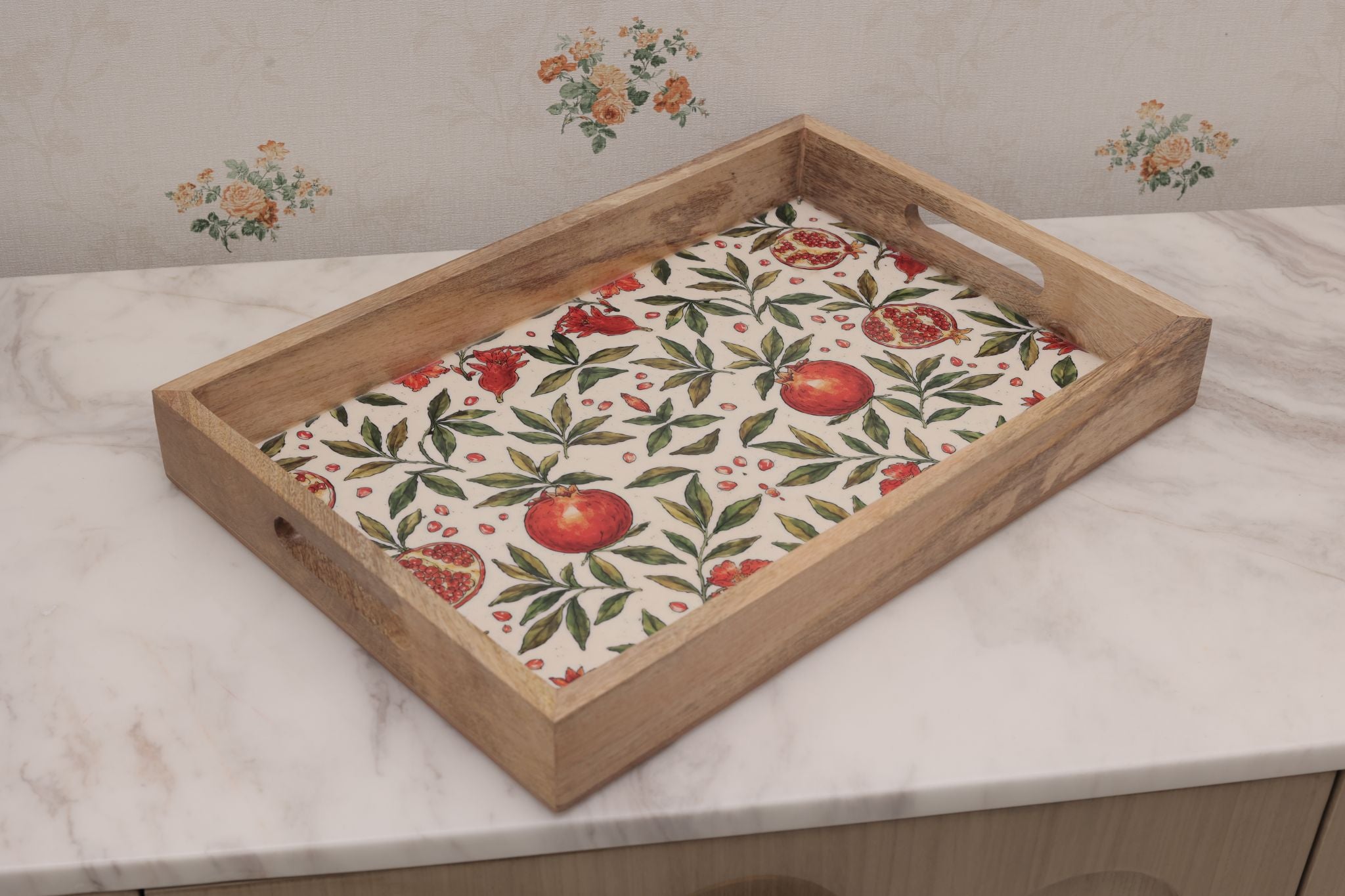 Set of 3 Wooden Rectangular Serving Trays Secondary image