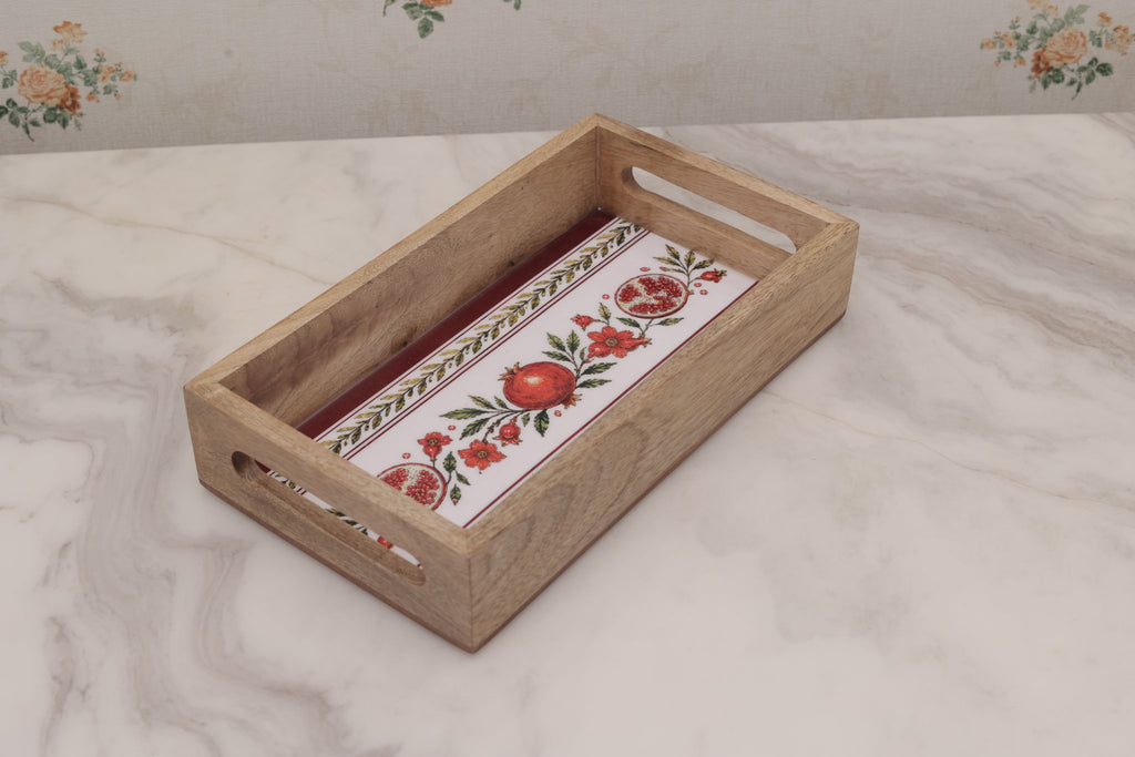Set of 3 Wooden Rectangular Serving Trays