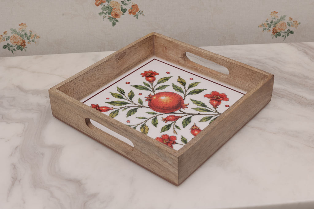 Set of 3 Wooden Rectangular Serving Trays