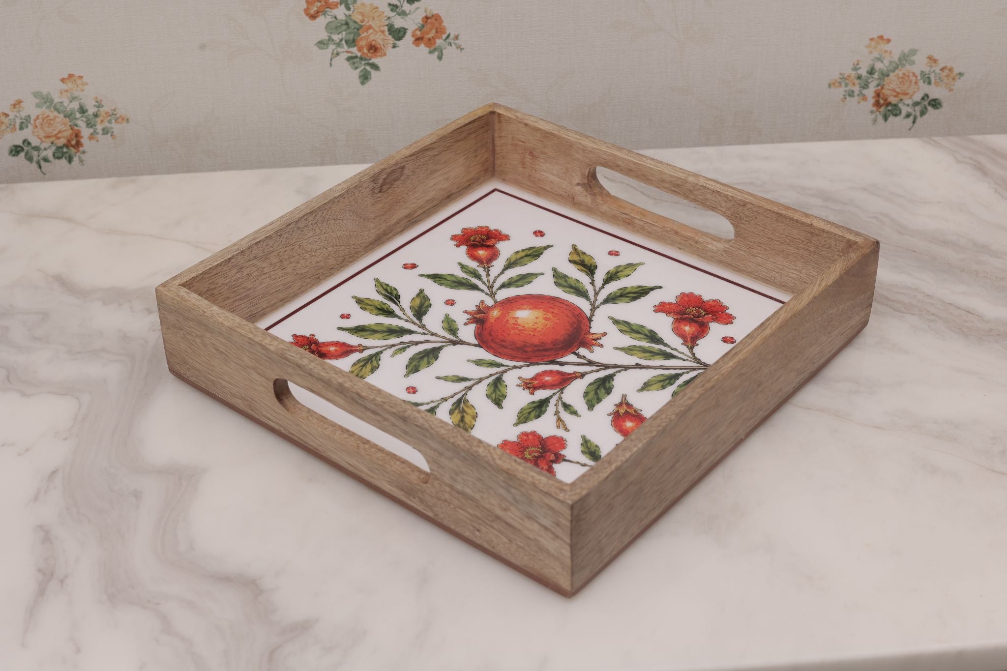 Set of 3 Wooden Rectangular Serving Trays