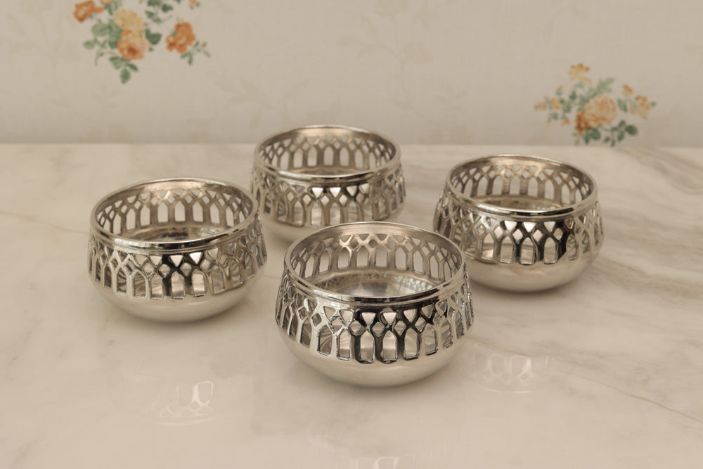 Silver Plated Votives, Set of 4