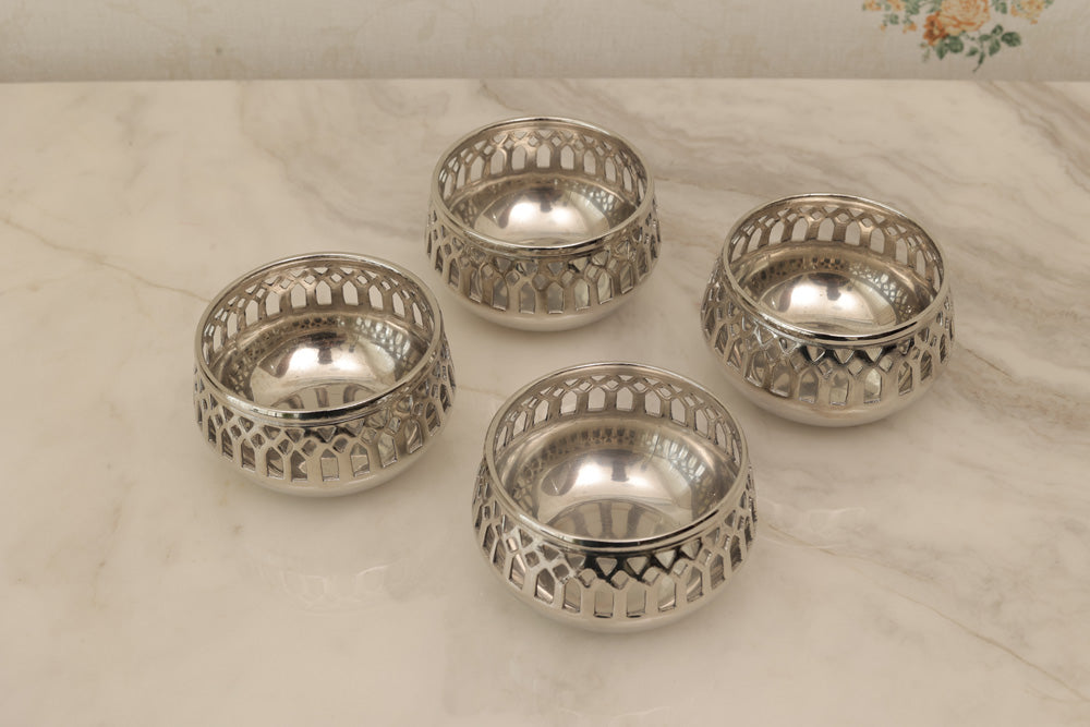 Silver Plated Votives, Set of 4