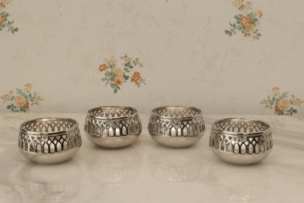 Silver Plated Votives, Set of 4