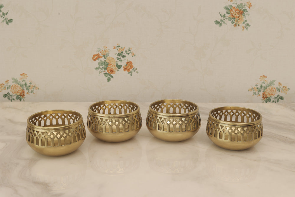 Gold Plated Votives, Set of 4
