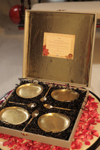 Brass tapas plate & Brass tea spoons Gift box
