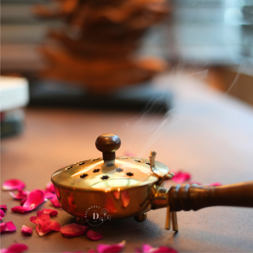 Brass Dhuna Loban Burner Gift Set