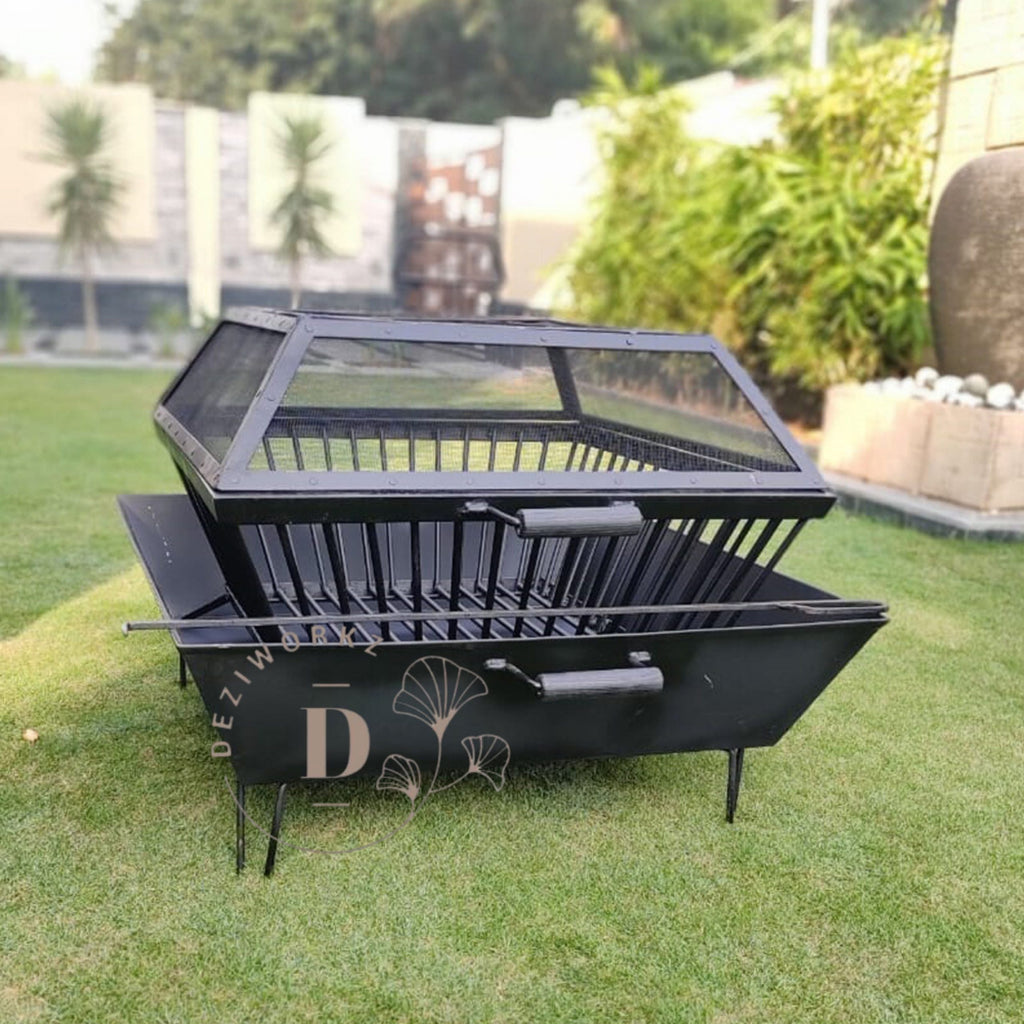 Firepit 37 Inch Outdoor With Mesh Guard