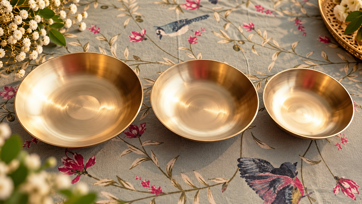 Kansa Serving Bowls in 7, 8 and 9 inch by Deziworkz – view 2