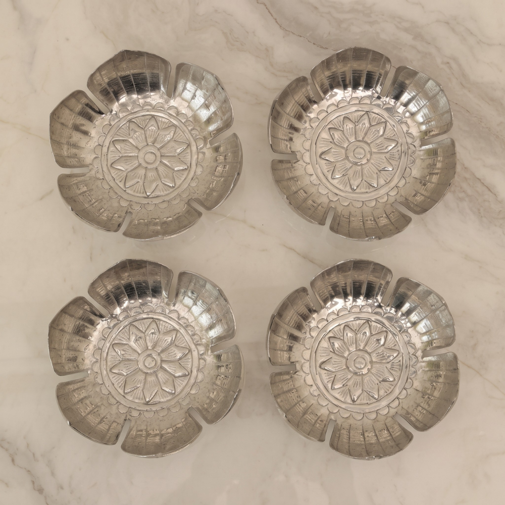Silver Plated Mini Urlis, Set of 4
