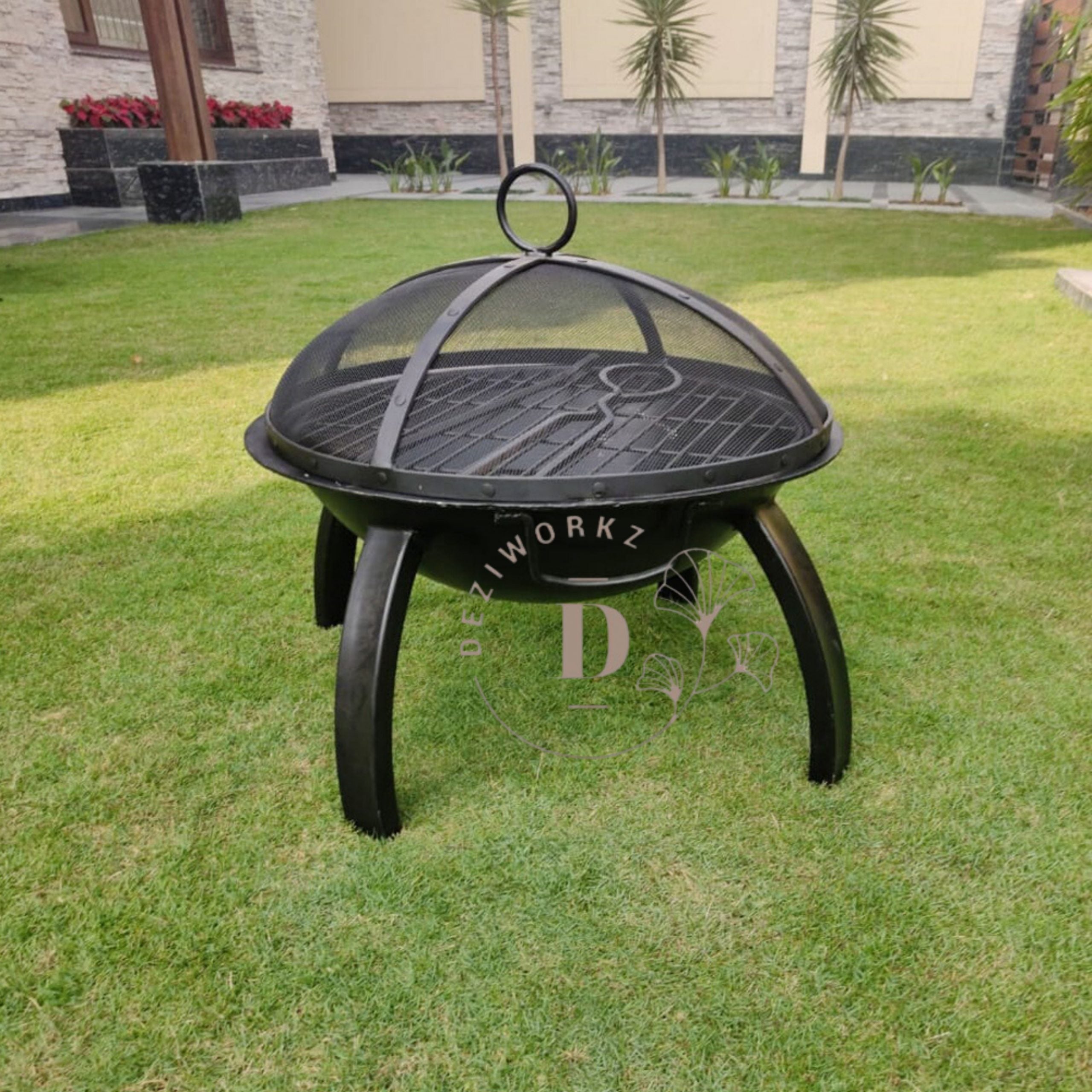 Firepit 24 Inch Outdoor With Mesh Guard - (Bonfire)