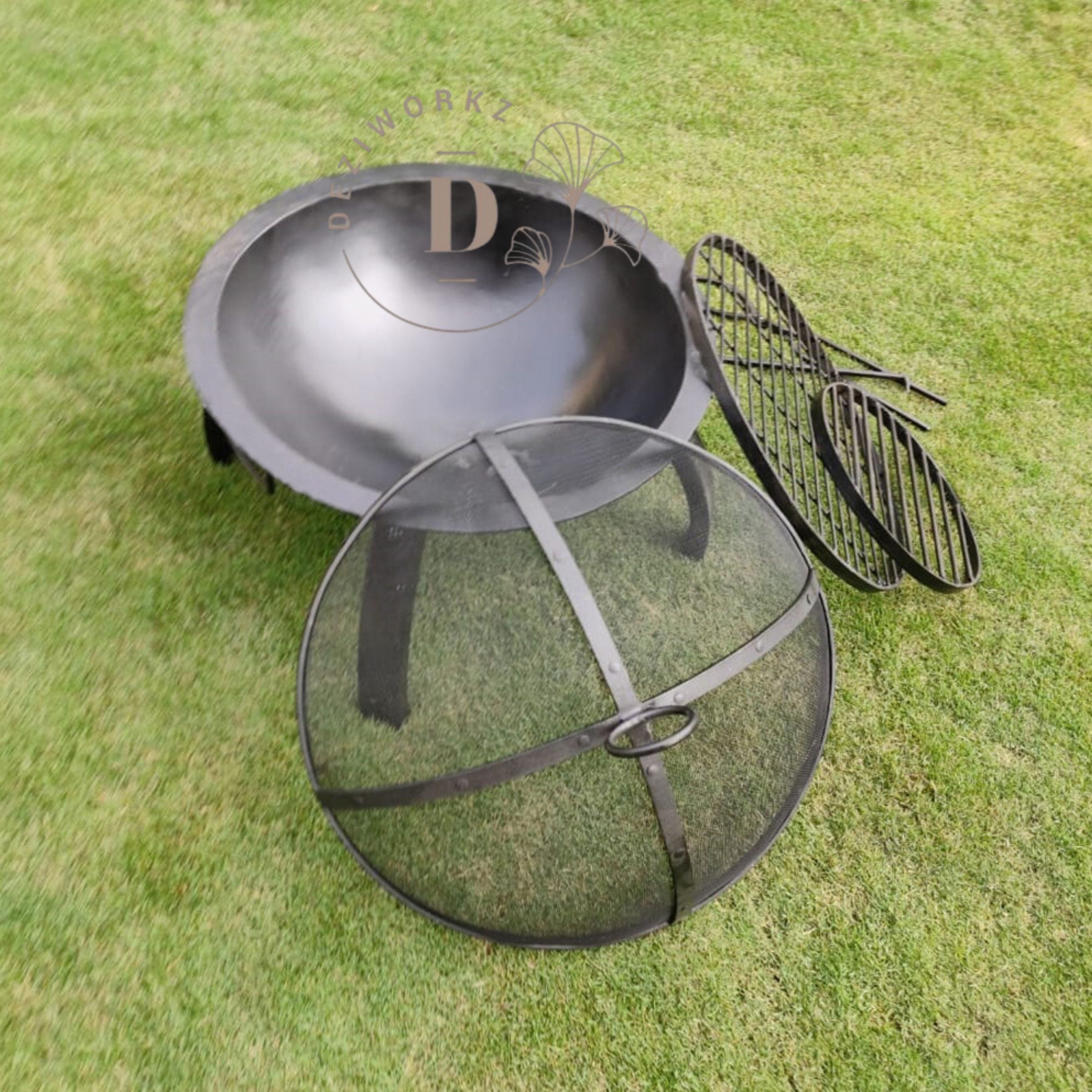 Firepit 24 Inch Outdoor With Mesh Guard - (Bonfire) Secondary image