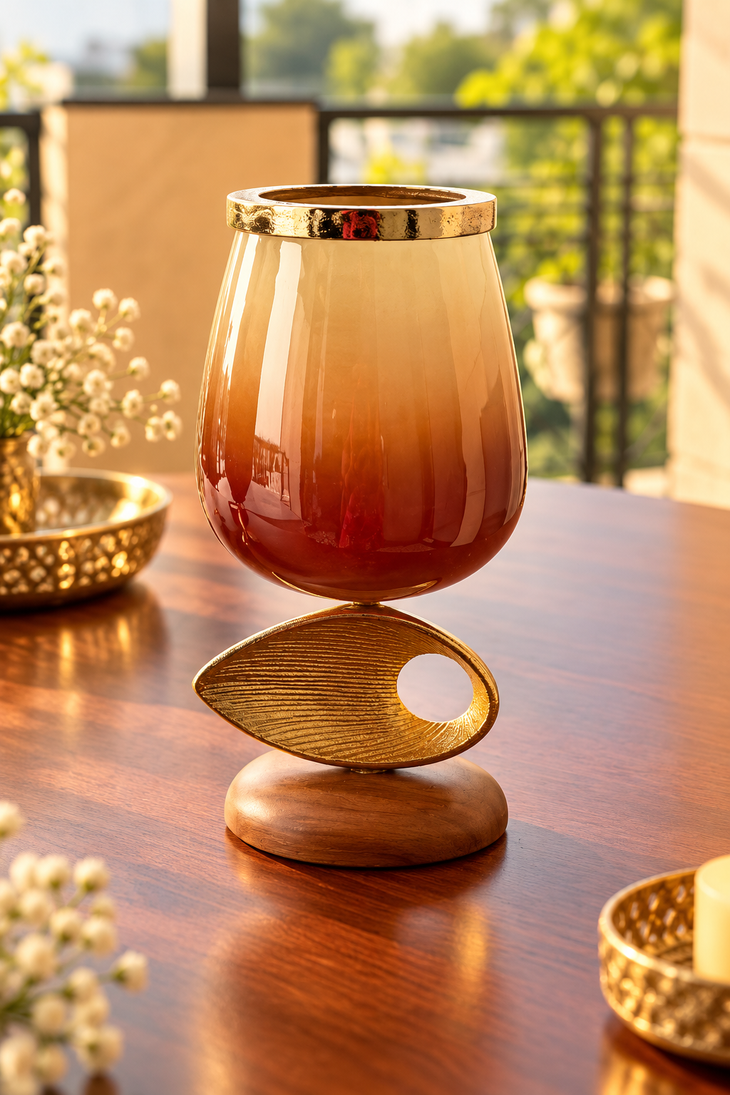 Almond candle decor 11"