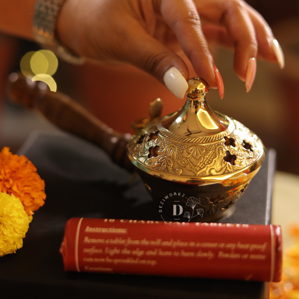 Brass Dhuna Loban Burner Gift Set Main image