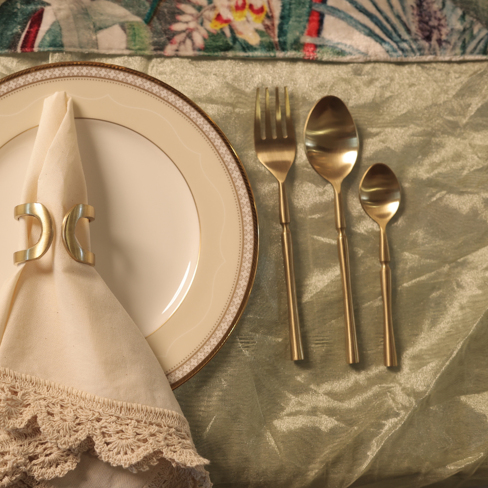 Brass Dinner Spoon and Fork Set | 6 Each