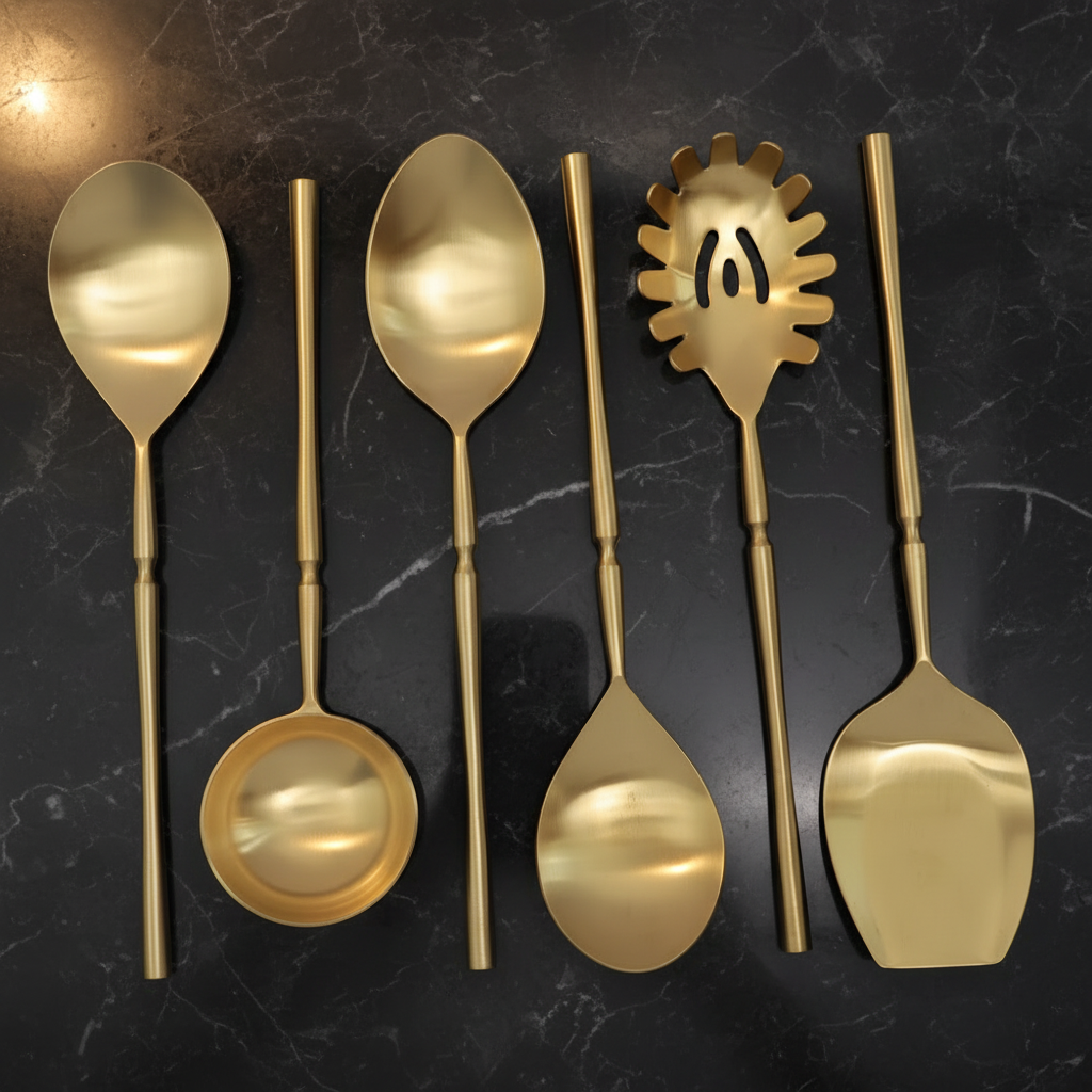 Brass Serving Spoon Set | Set of 6 |