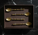 Brass Snack and Dessert Spoon Set | Set of 4