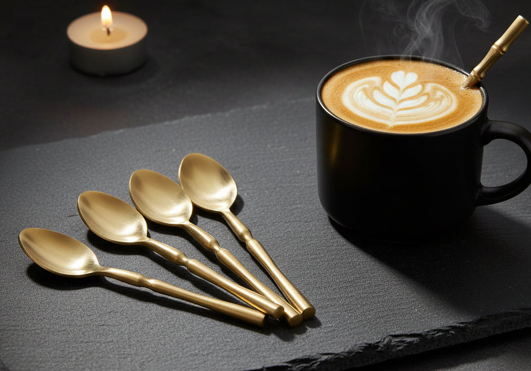 Brass Tea and Coffee Spoon Set | Set of 4