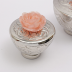 Emboss Jar with Rose Lid 5 inch