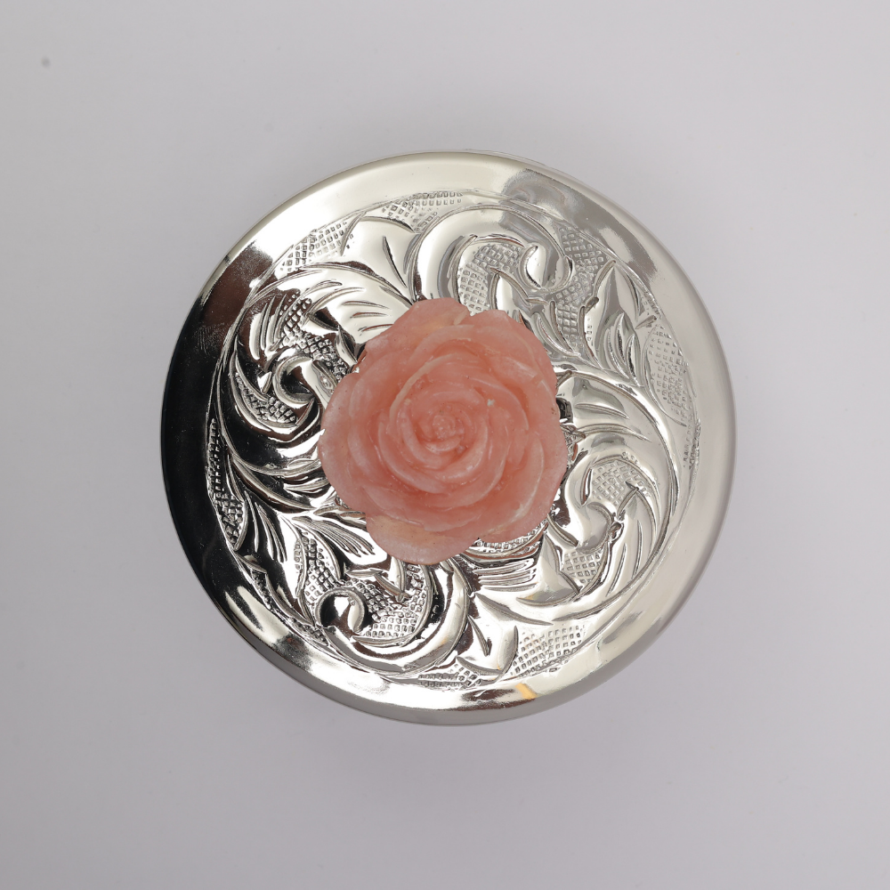 Emboss Jar with Rose Lid 5 inch