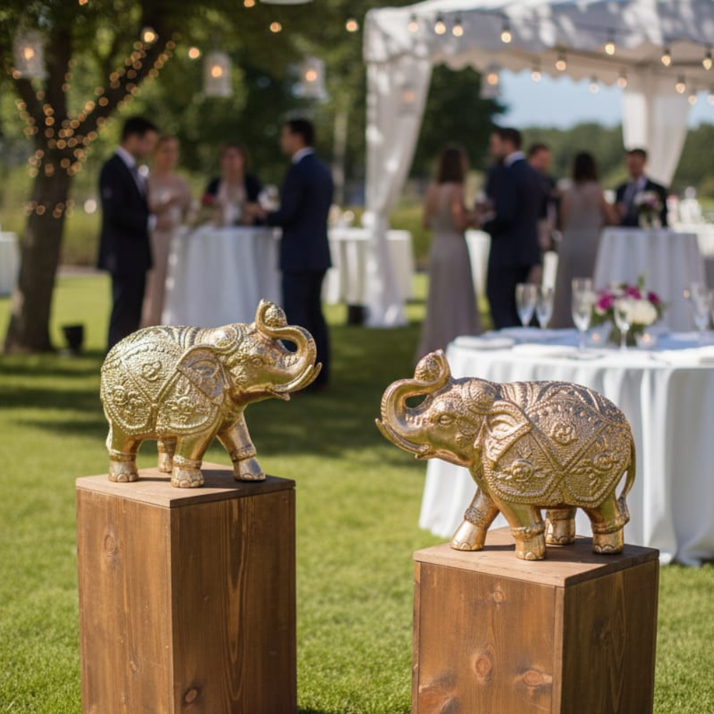 Good Luck Elephant Gold | Set of 2