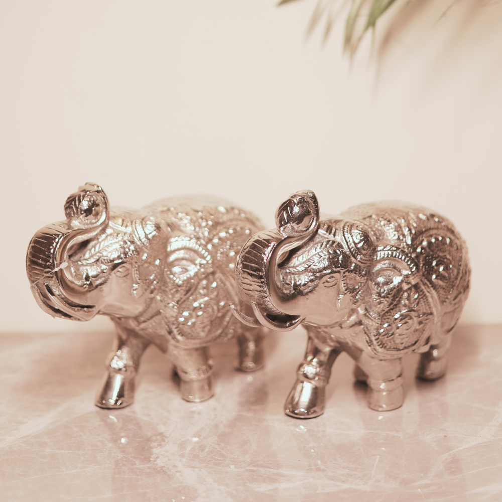 Good Luck Elephant Silver | Set of 2