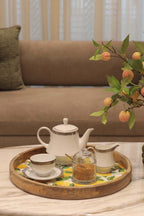 Lemon Wood Round Tray 14 inch