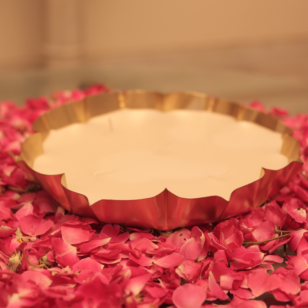 Lotus Candle Urli |Brass Festive Decor | Deziworkz Secondary image
