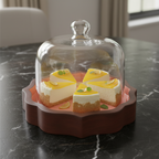 Lotus Shaped Cake Platter with Dome