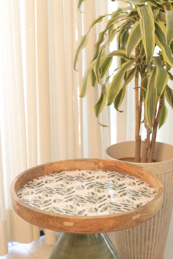 Olive Wood Round Tray 18 inch
