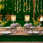 Silver-Plated Elephant Candle Stand