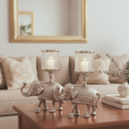 Silver-Plated Elephant Candle Stand