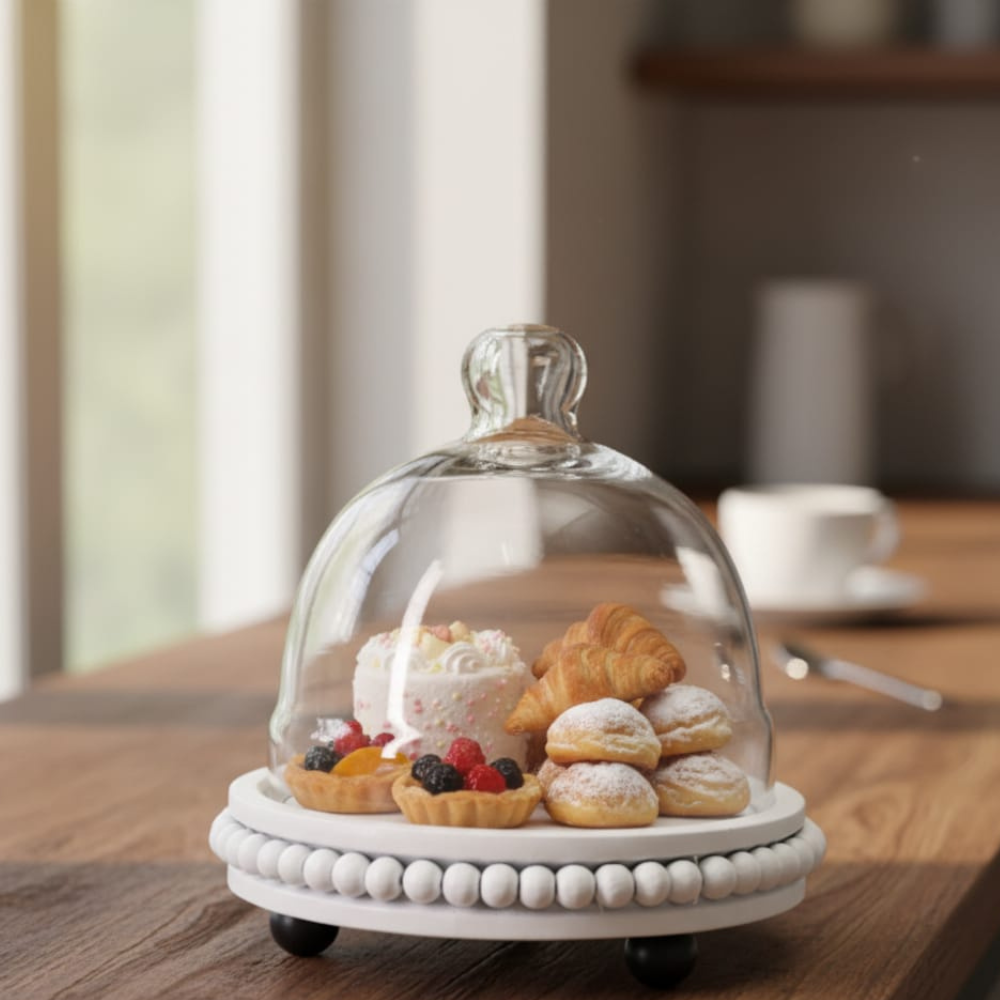 Small Beaded Cake Platter Main image