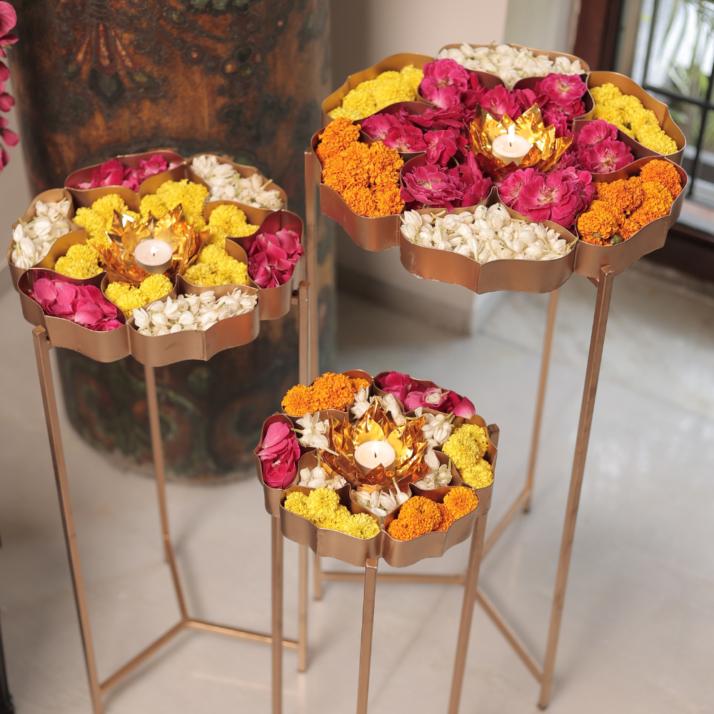 Compartment Urli with Stands | Set of 3 Secondary image