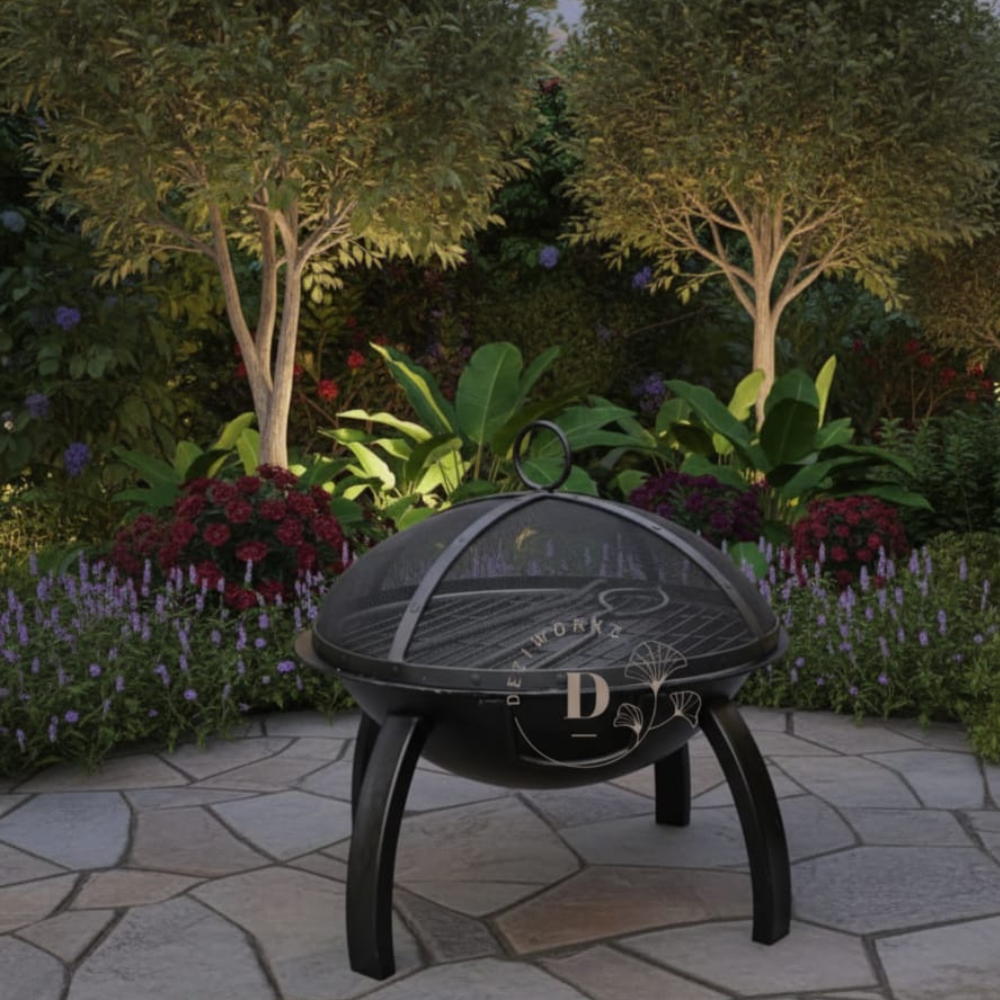 Firepit 24 Inch Outdoor With Mesh Guard - (Bonfire)