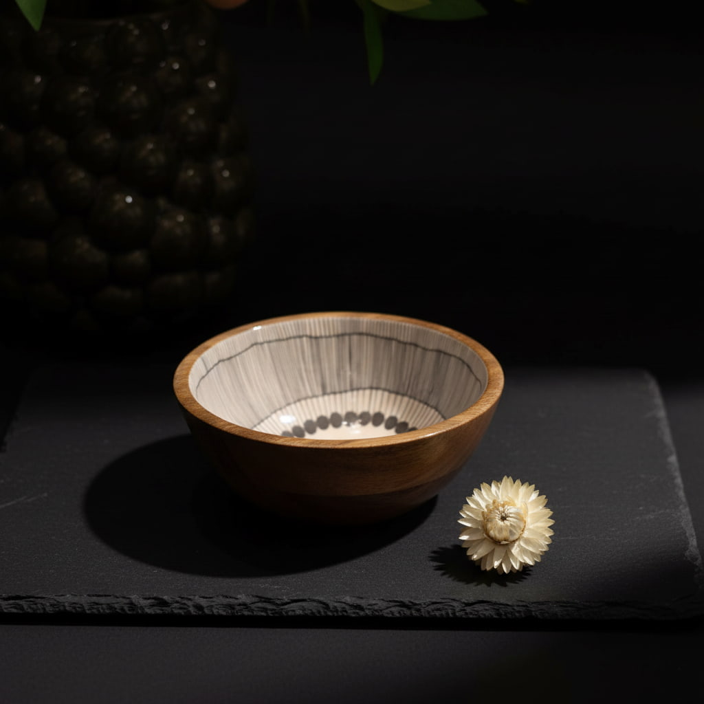 Wood Nut Bowl 7 inch