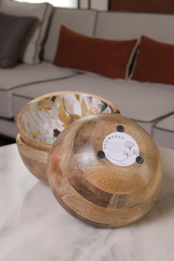 Wood Snack Bowl 9 inch
