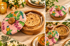 Island Blush Wooden Roti Box with Lid, 8 Inch