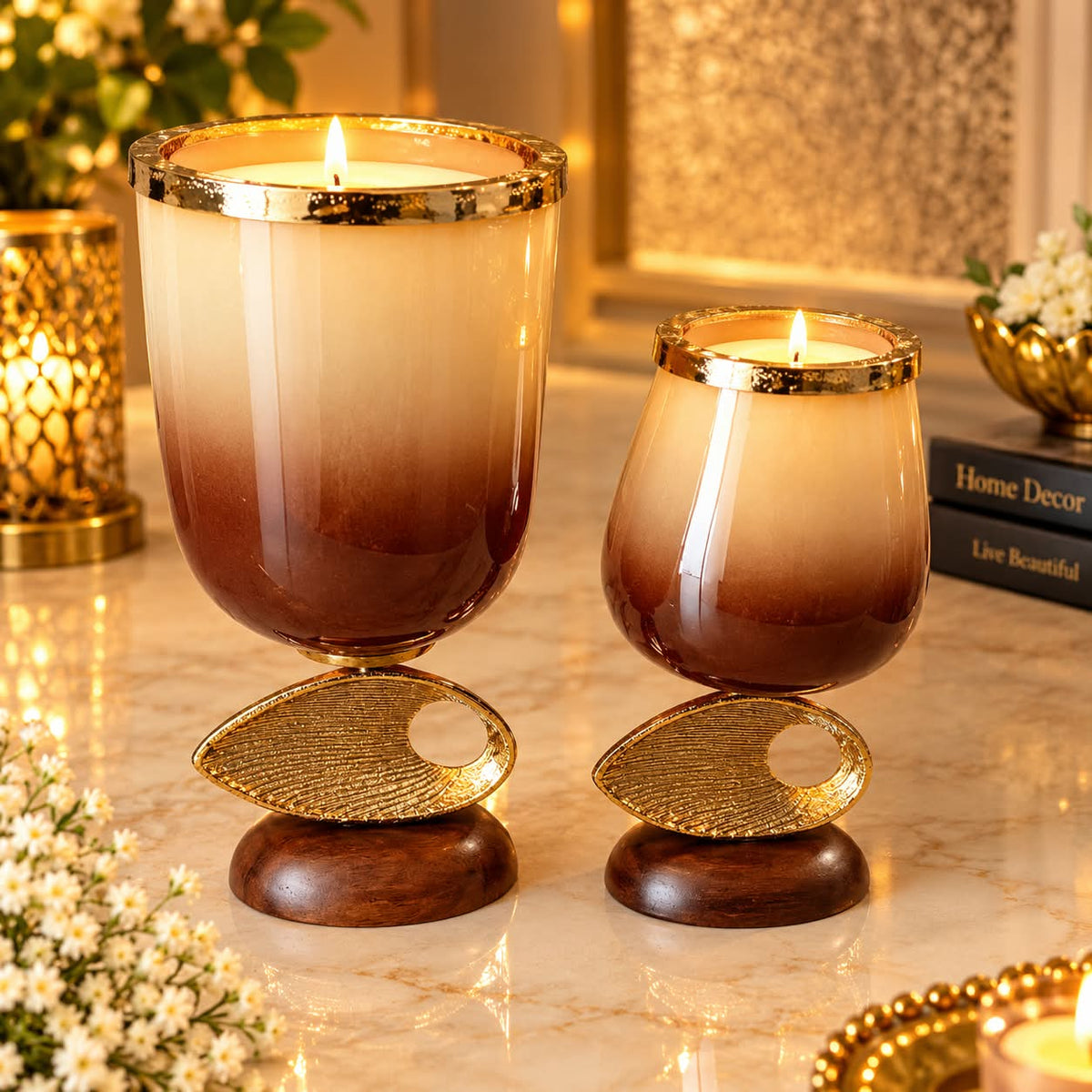 Almond candle decor 11"